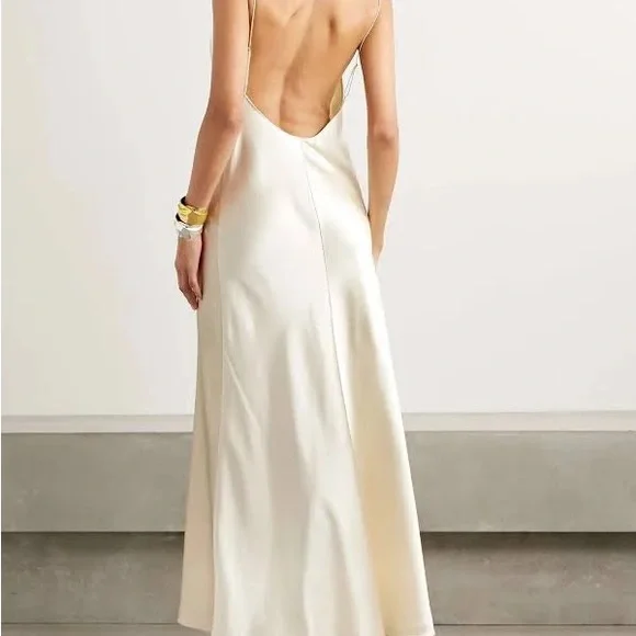 NWT Size 2 Adam Lippes “Larys” convertible cream silk dress - Picture 3 of 7